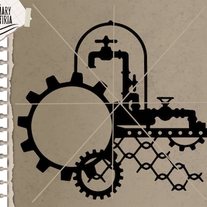 Steampunk frame clipart svg, dxf, eps, cut file svg, dxf, eps, svg, Digital Files Instant Download, Files for Cricut, Silhouette, Cameo
