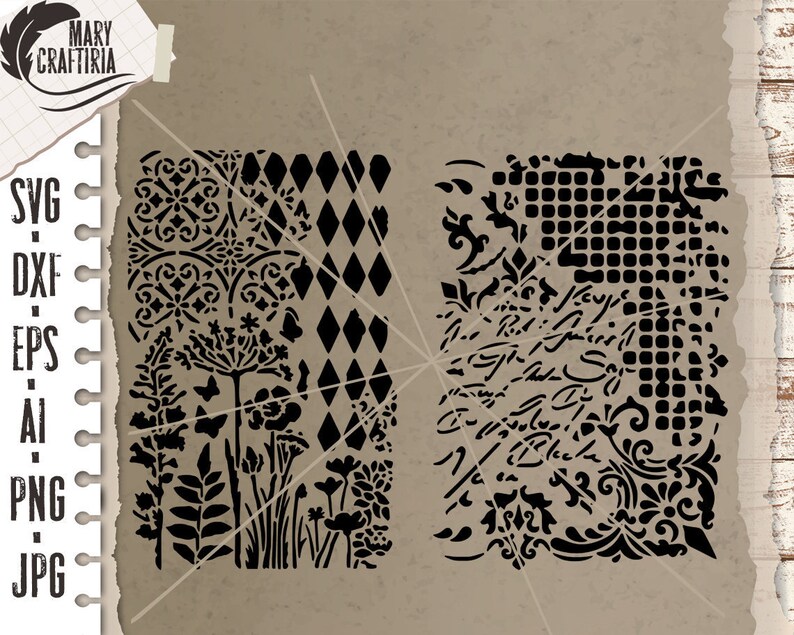Stencil Vintage Svg Stencils Background Svg Stencil Svg | Etsy UK