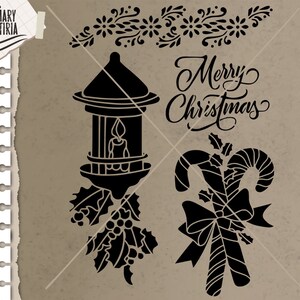 Stencil Marry Kerstmis svg, dxf, eps, png, Bestanden voor Cricut, Silhouet, Cameo, Digitale Bestanden Instant Download