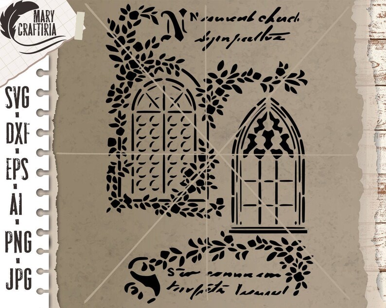 Stencil Window Svg Dxf Stencil Windows Svg Dxf Stencil Cut Etsy