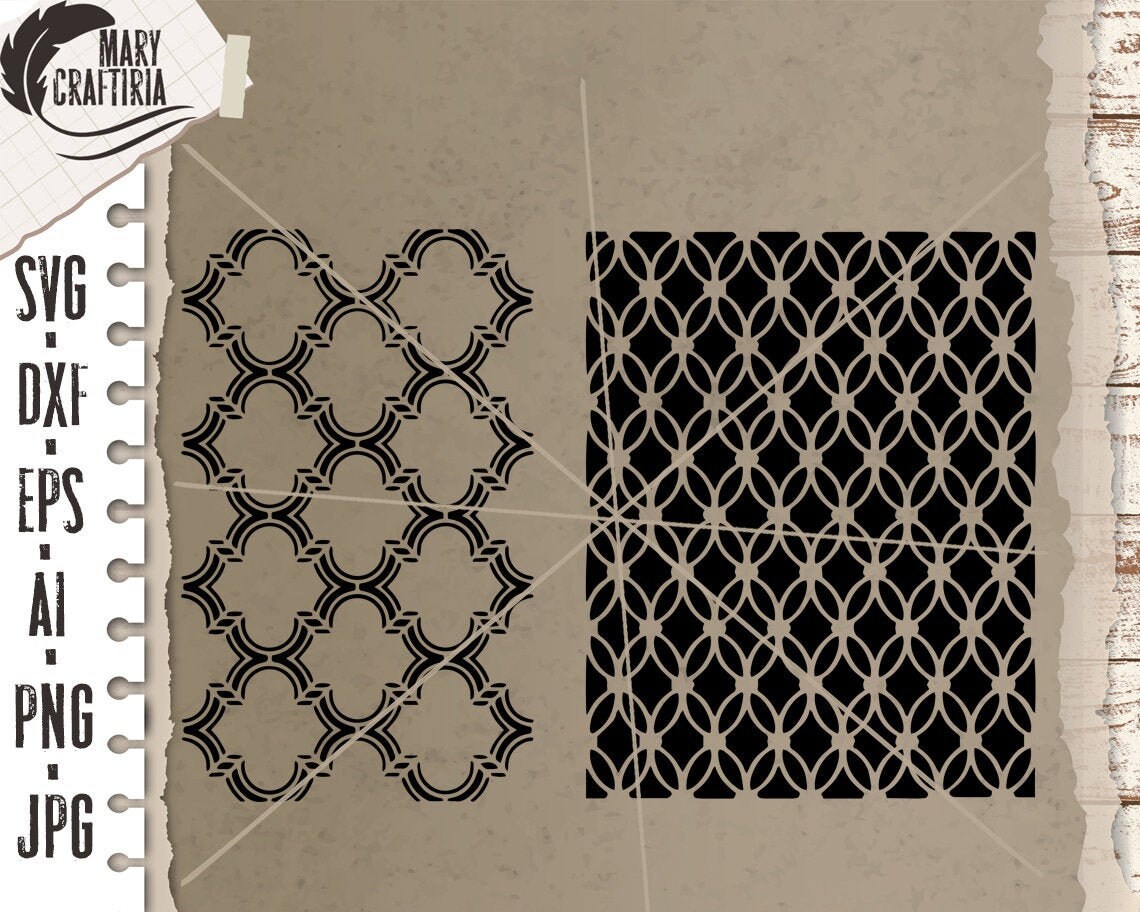 Stencil Moroccan Pattern Svg Stencil Cutt Files SVG DXF Etsy