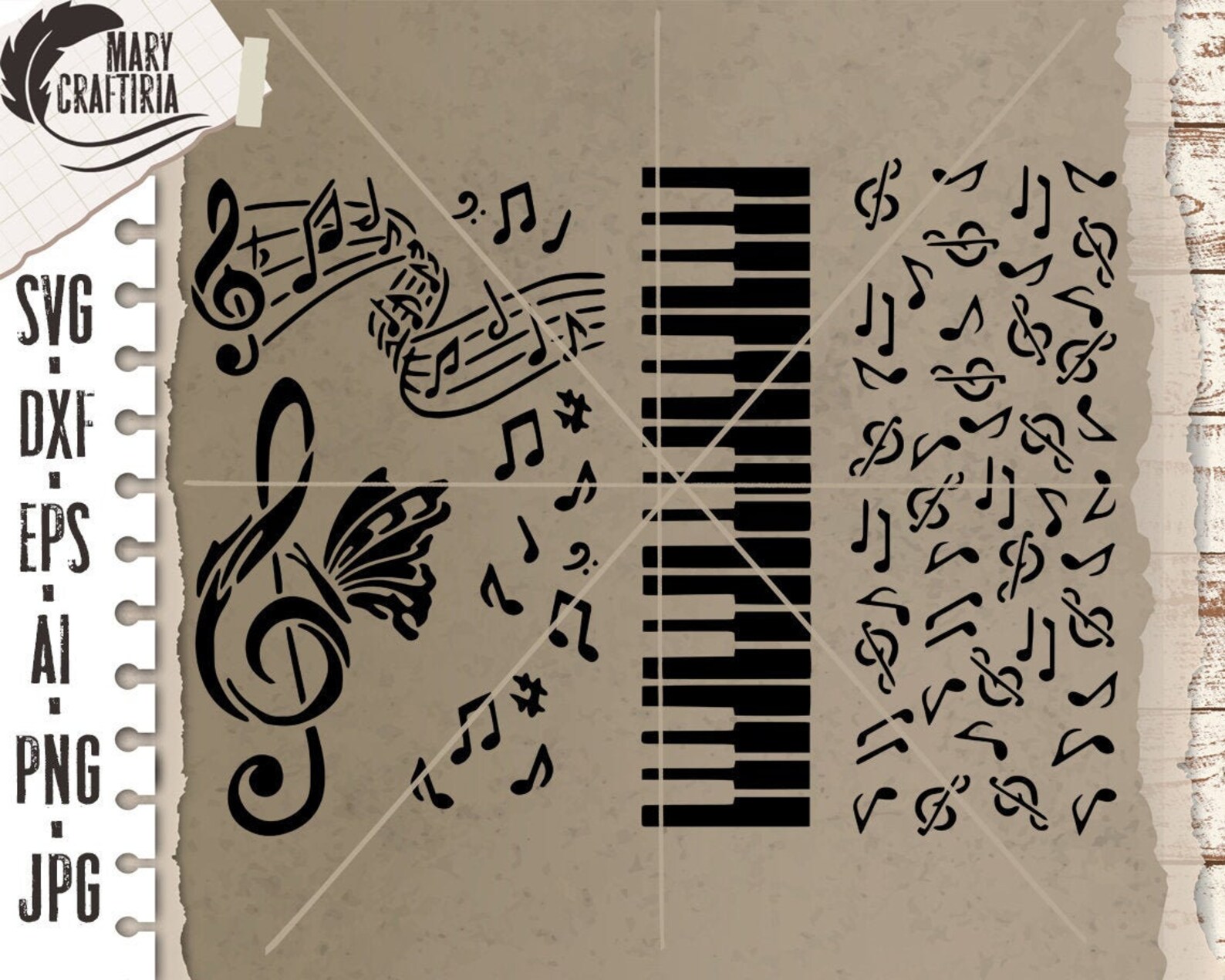 Stencils music svg dxf stencil piano svg stencils | Etsy