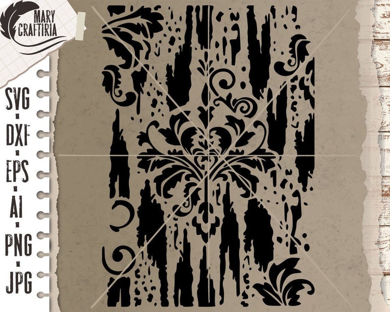 Stencil Brush Stroke Svg Stencil Vintage Svg Stencils Etsy