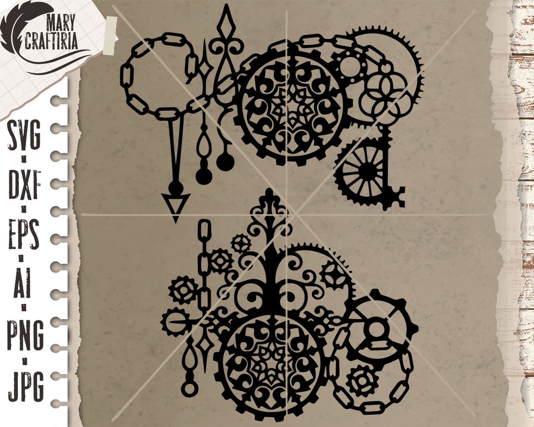 Steampunk Clipart Svg Cutt Files Dxf Steampunk Mechanism - Etsy