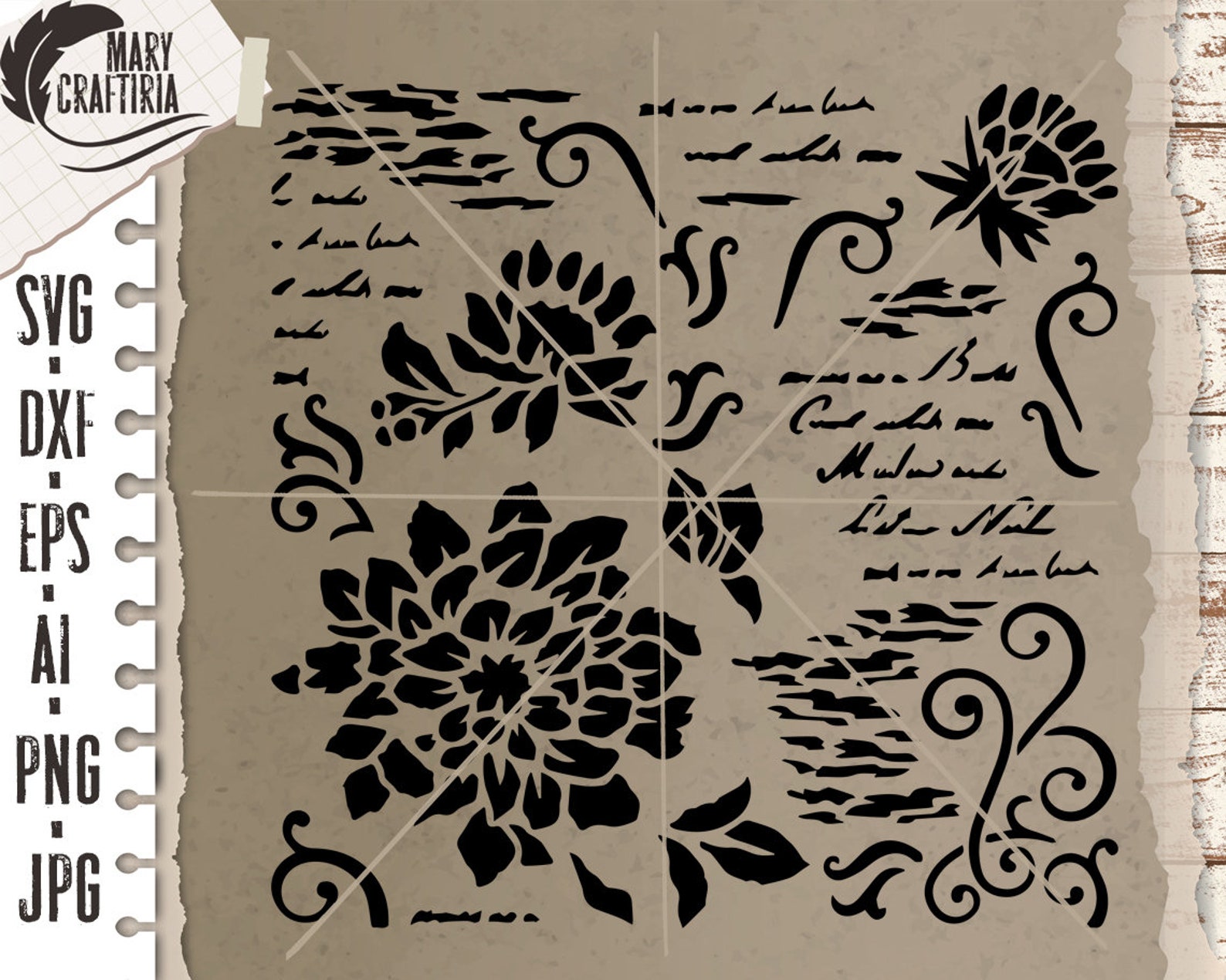 Stencil Postcard Svg Stencils Background Svg Stencils Cut | Etsy