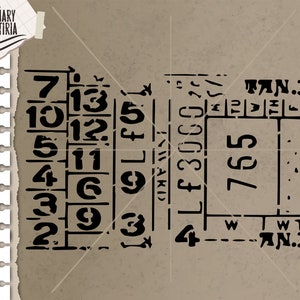Stencil Numbers svg, Stencil background svg, dxf, eps, Files for Cricut, Silhouette, Cameo, Digital Files Instant Download