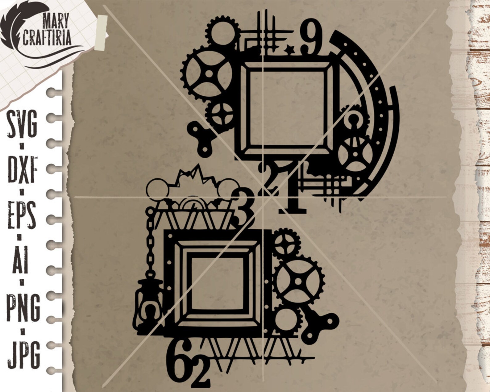Steampunk svg frame steampunk svg dxf eps cut file svg | Etsy België
