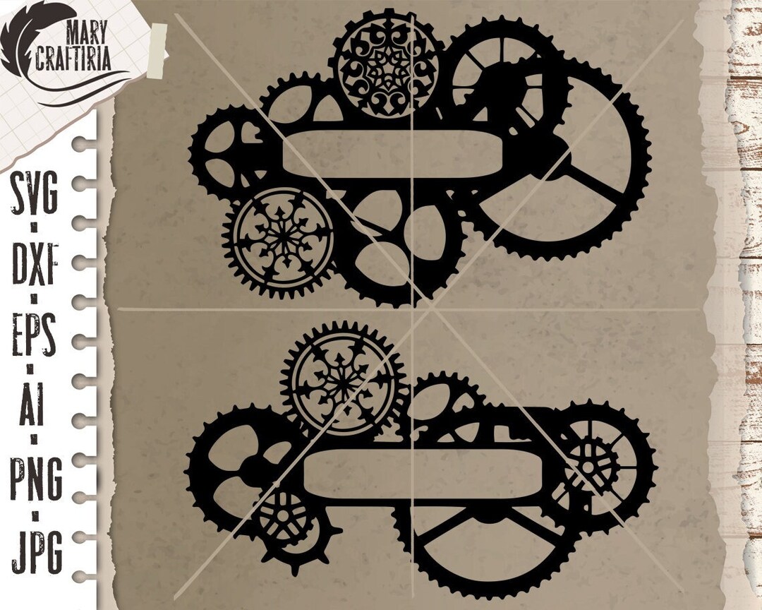 Steampunk Clipart Svg, Frame Steampunk Svg, Dxf, Eps, Cut File Svg