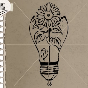 Stencil Sunflower svg, stencil cutt files SVG, DXF, EPS, Files for Cricut, Silhouette, Cameo, Digital Files Instant Download