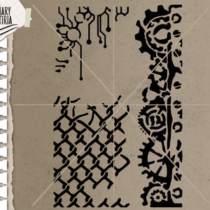 Schablone steampunk svg, Schablonen Hintergrund svg, Schablone svg, dxf, Dateien für Cricut, Silhouette, Cameo, Digitale Dateien Sofort Download