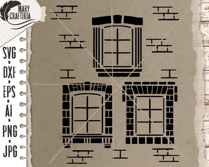 Stencil Window Svg Dxf Stencil Windows Svg Dxf Stencil Cut Etsy