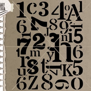 Stencil Numbers Background svg, dxf, cut files, Files for Cricut, Silhouette, Cameo, Digital Files Instant Download