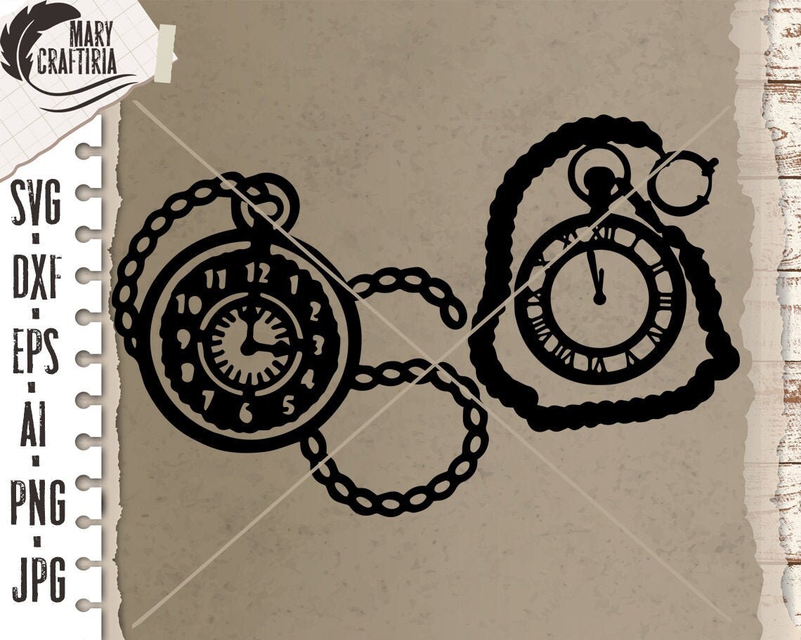 Pocket watch svg Steampunk svg Clock svg cut files svg Etsy
