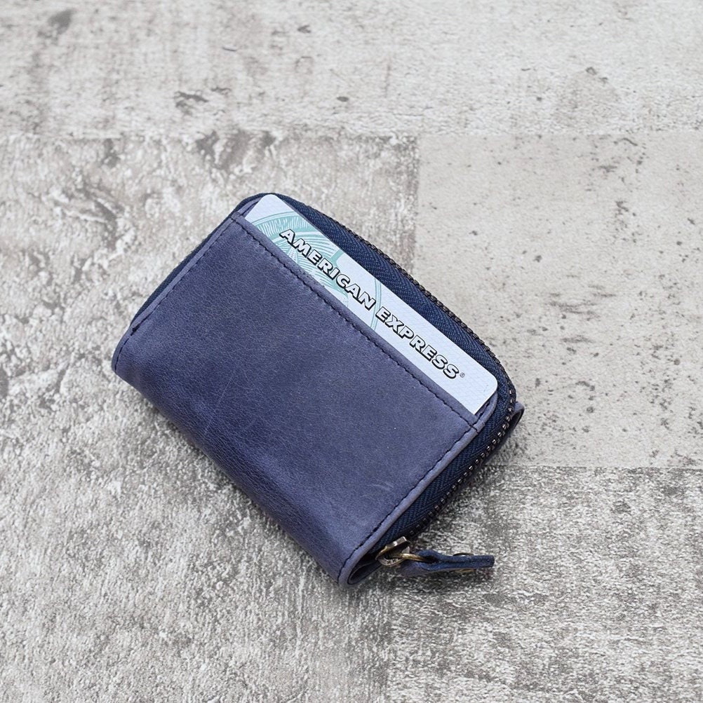 Tiny Leather Trifold Minimalist Wallet Slim Wallet Credit Etsy
