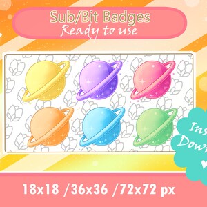 Planet Colour Streamer Twitch Sub/Bit Badges