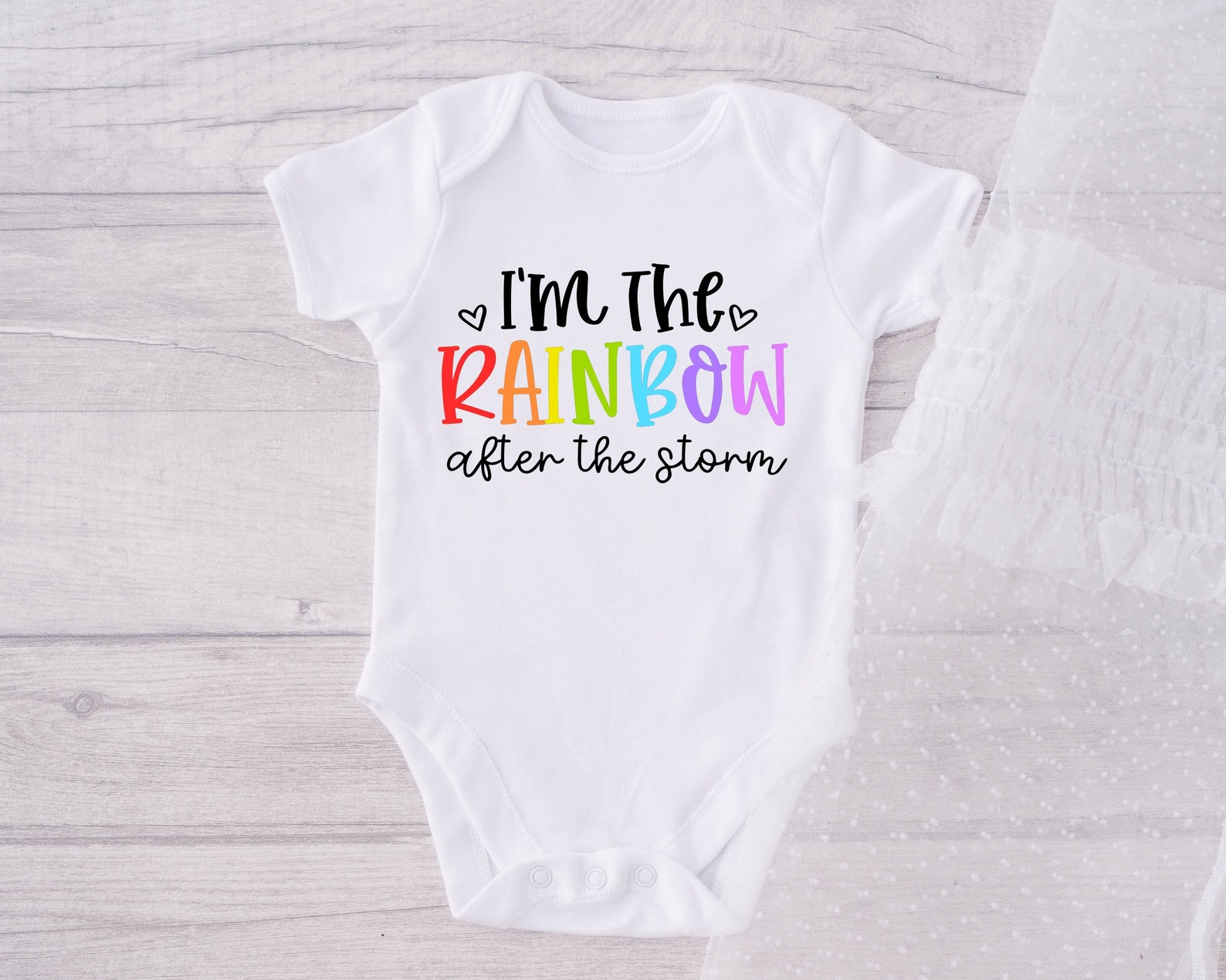 Rainbow baby onesie pregnancy announcement baby onesie Etsy