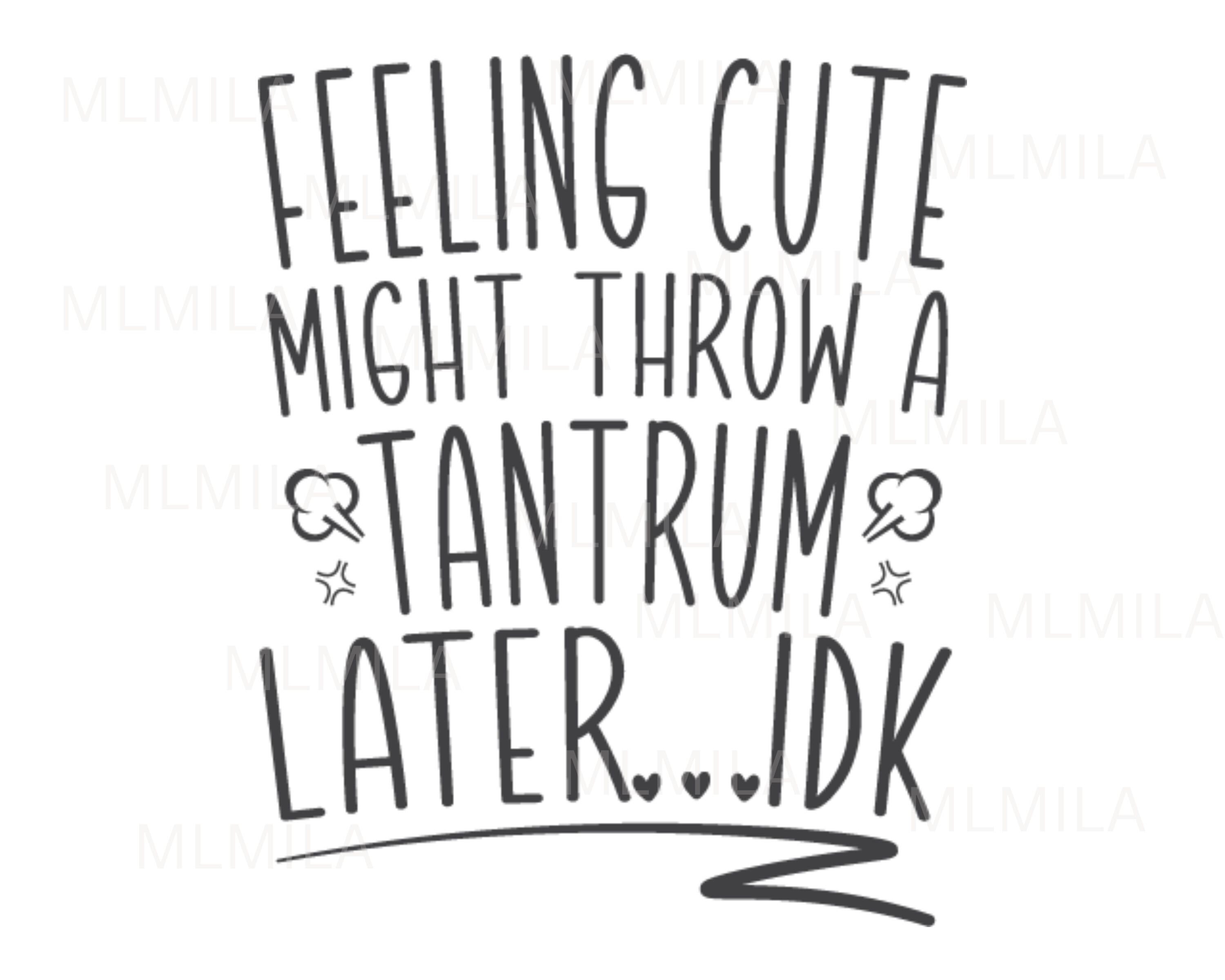 Feeling Cute Might Throw a Tantrum Later SVG Etsy