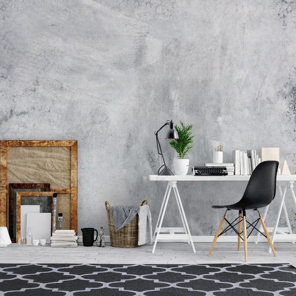 Grey Concrete Wallpaper Peel and Stick | Concret Texture Wall Mural