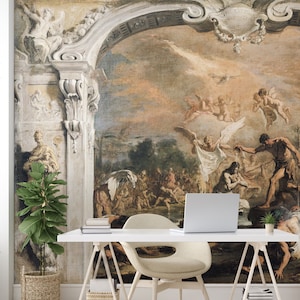 Vintage Renaissance Wallpaper | Classical Painting Wall Mural | Removable Peel and Stick