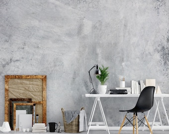Grey Concrete Wallpaper Peel and Stick | Concrete Texture Wall Mural