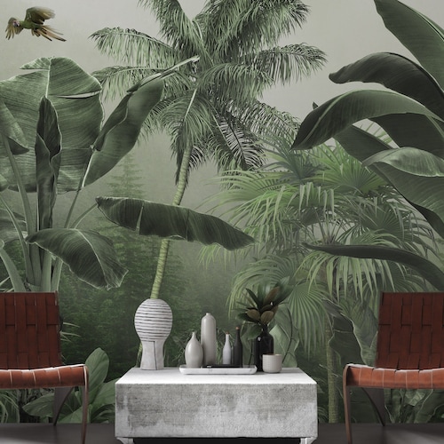 Tropical Wallpaper Peel and Stick Exotic Rainforest Wall Mural - Etsy