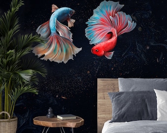 Animal Wallpaper Peel and Stick | Fish Wall Mural