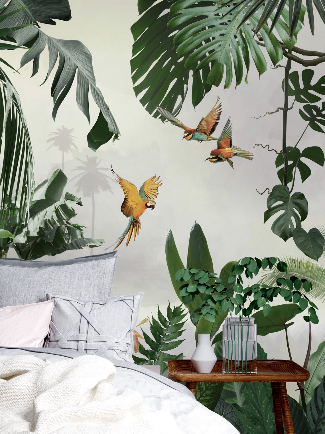 Rainforest Wallpaper Tropical Wall Mural Removable Etsy