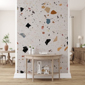 Terrazzo Pattern With Colorful Stone Wallpaper Modern Look - Etsy