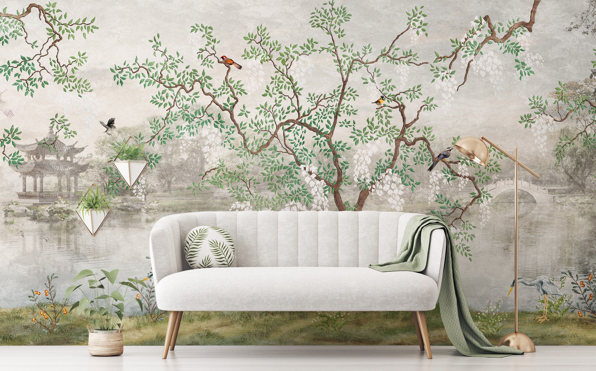 Chinoiserie Wallpaper Peel and Stick Wallpaper Removable  Etsy  Chinoiserie  wallpaper Diy wallpaper Peel and stick wallpaper