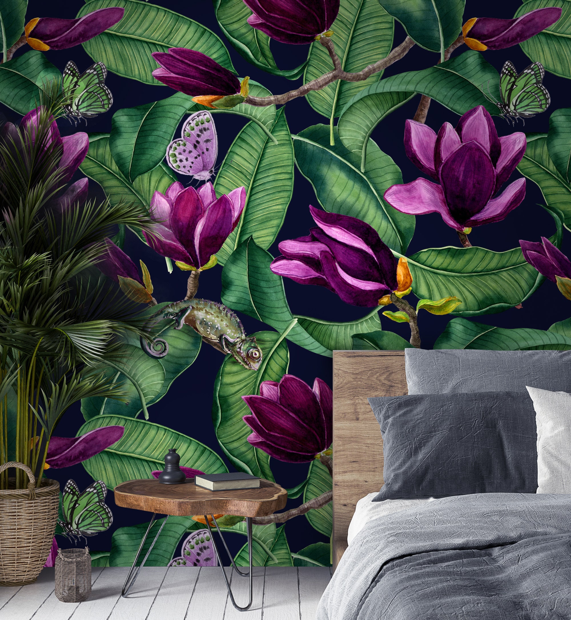 Banana Leaf Wallpaper- Exotic Leaves Wall Mural- Tropical Wallpaper