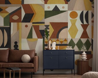 Abstract Wallpaper Peel and Stick | Contemporary Modern Wall Mural | Removable