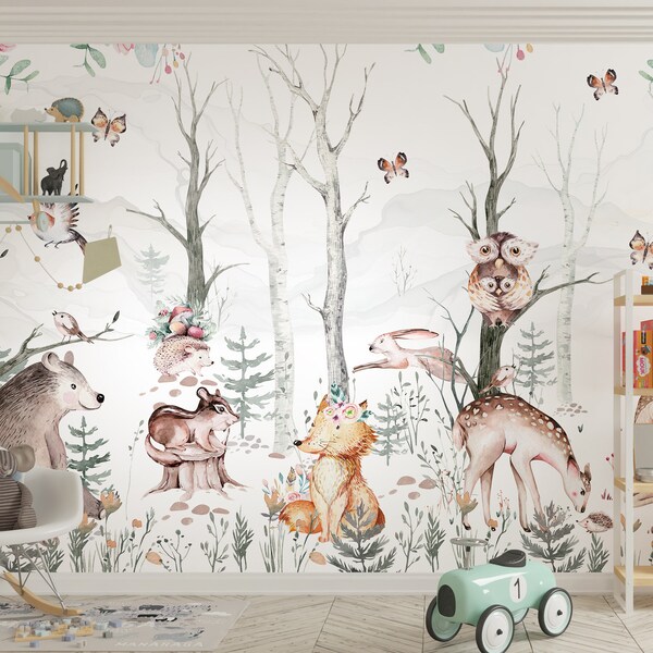 Peel and Stick Wall Mural Library Etsy