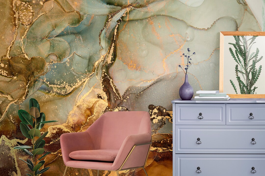 Marble Wallpaper Peel and Stick | Luxury Abstract Art Wall Mural ...