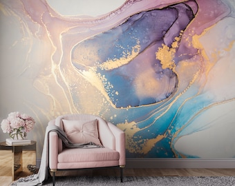 Marble Wallpaper | Modern Abstract Art Wall Mural | Peel and Stick Wall Decor