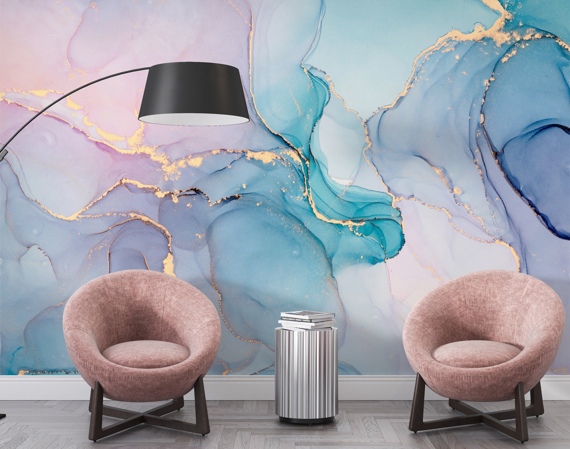 Soft Marble Wallpaper Abstract Art Wall Mural Peel and - Etsy Canada