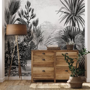 Landscape Wallpaper Peel and Stick Monochrome Landscape Wall Mural image 8