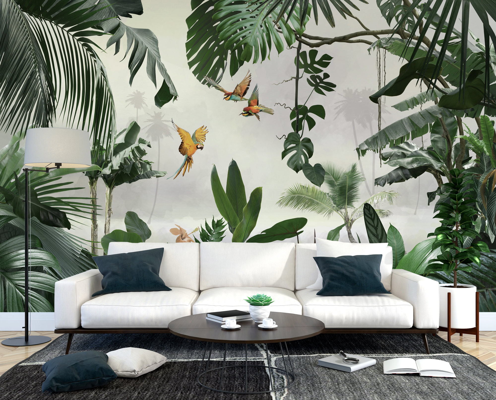 Palm Tree Forest Jungle 3D Wall Mural Australia Removable Wallpaper Murals