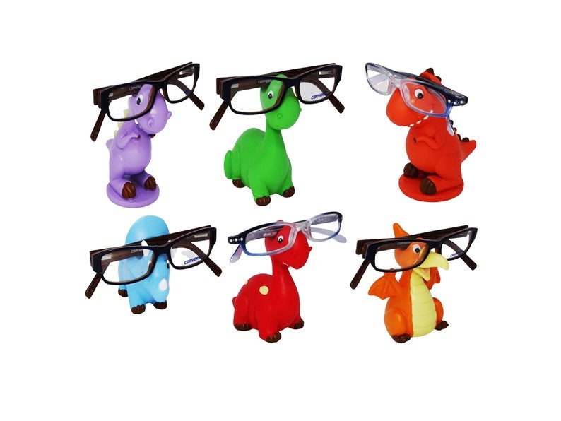 Dinosaur Glasses Spectacle Sunglasses Holder\/Stand (7 Variations) - Children or Adults - Cute Happy Bright Ornament