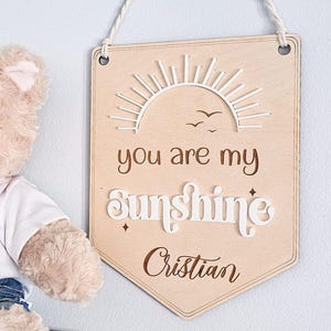 Toddler Room Wall Art Personalized Name Acrylic Sign Playroom Door Sign Girls Room Sign Bedroom Decor Boho Room Sunshine Sign Baby Shower