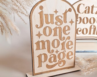 Just One More Page Book Shelf Sign Book Club Room Decor Library Bookish Decor Book Nook Decor Wooden Library Sign Gift for Book Reader