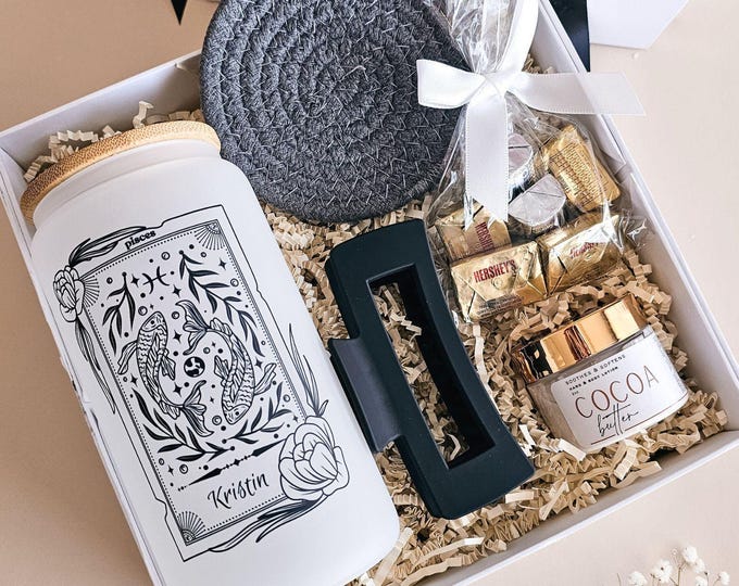 Zodiac Gift Box for Her Astrology Gift for Women Gemini Birthday Gift Box Horoscope Spa Box Zodiac Birthday Gift Set Custom Name Tumbler