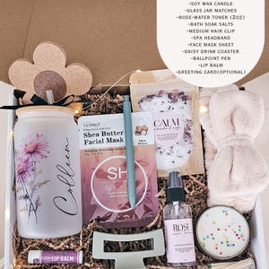 Sister Gift From Sister Birthday Flower Spa Kit for Mom Hygge Gift Box Best Friend Gift Woman Personalized Christmas Gift Basket Daughter Ultimate Gift Box