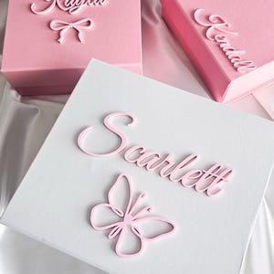 Custom First Birthday Keepsake Box Name Baby Girl Gift Box One Year Old Present Personalized Welcome Baby Memory Box Photo Prop Birthday