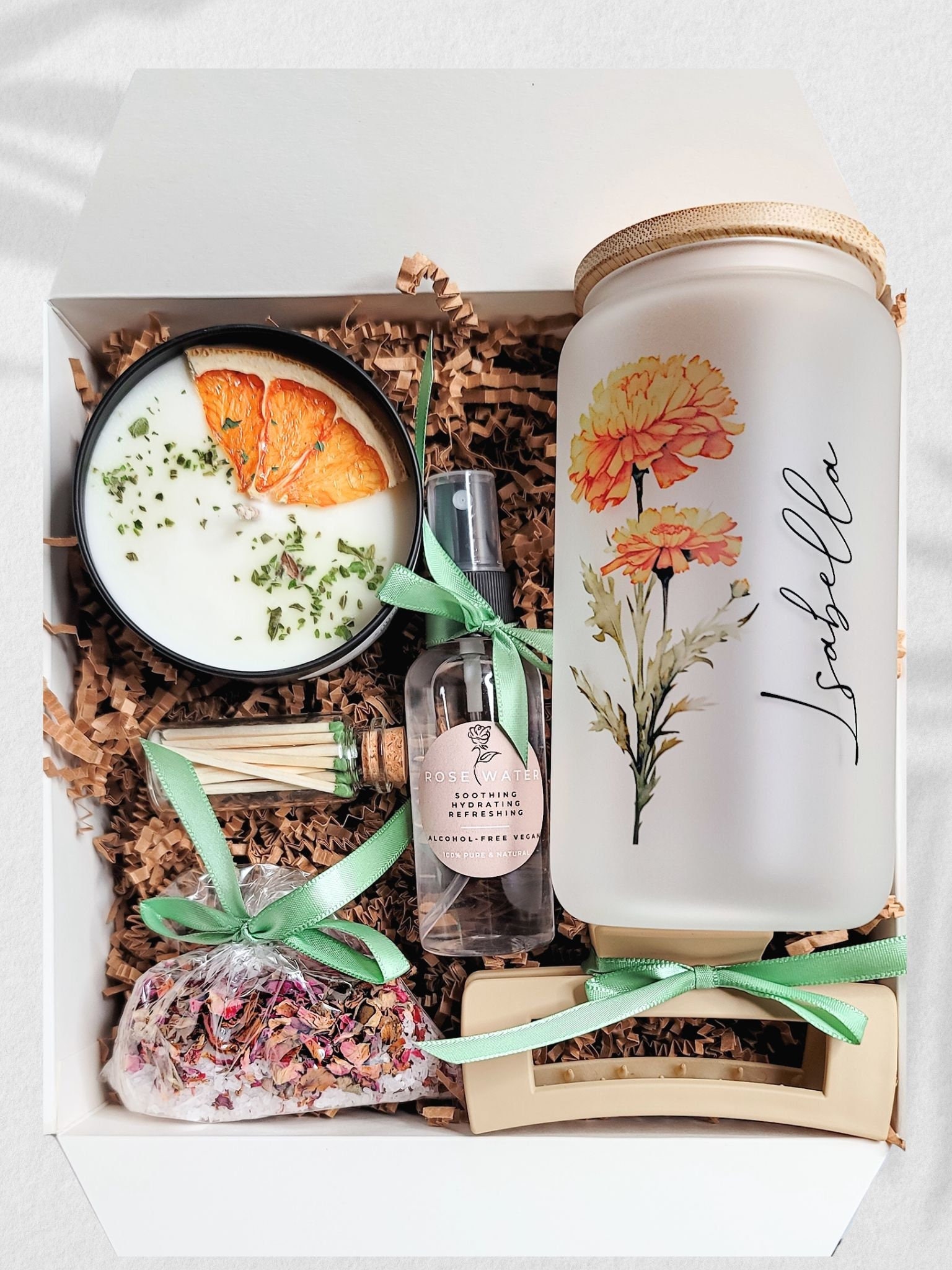 Birthday Flower Gift Box Custom Glass Cup Box for Friend Personalized Gift Her Birth Flower Gift Best Friend Gift Birthday November Flower