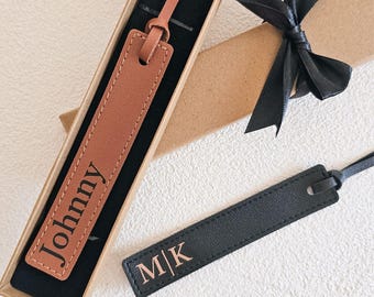 Men's Bookmark Leather Personalized Name Bookmark for Men Reader Gift Idea Anniversary Gift for Him Husband Birthday Gift Book Lover Custom