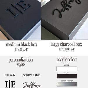Caja magnética negra personalizada para hombre, acrílico 3D, nombre, embalaje moderno de lujo, caja de regalo vacía para hombre, recuerdo para esposo, paquete de obsequios para padrinos de boda. imagen 5