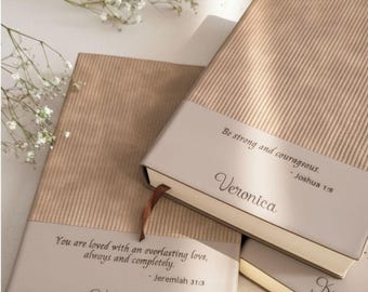 Personalized Bible Study Prayer Journal Christian Gift for Her Custom Name Devotional Notebook Faith Birthday Gift Friend Confirmation Book