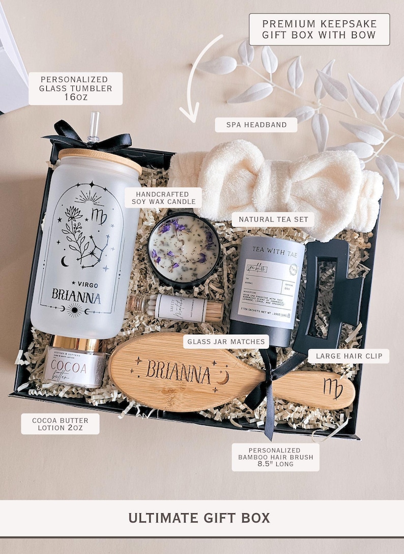 Taurus Gift Box Birthday Gift Astrology Gift for Woman Pisces Gift Zodiac Gift Idea Witchy Gift Gemini Spa Gift Basket for Saggitarius Gift Ultimate Gift Box
