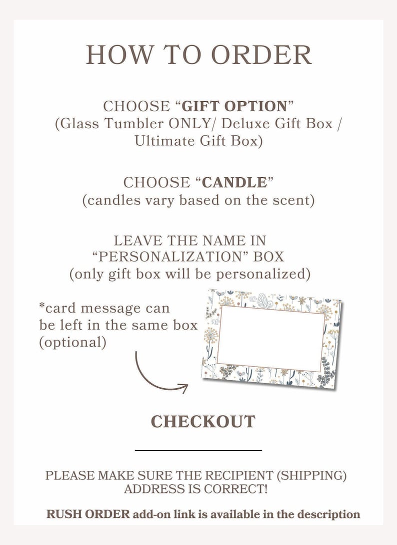 the instructions for how to order a gift box