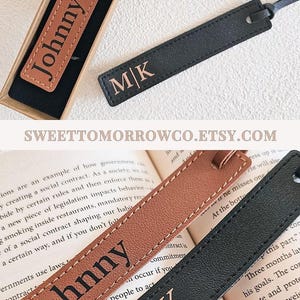 Marque-page nom personnalisé en cuir pour homme pour homme Idée cadeau lecteur cadeau d'anniversaire pour lui mari Cadeau d'anniversaire pour amoureux des livres personnalisé image 10